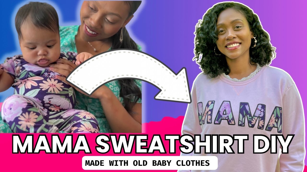 MAMA Sweater with Baby Clothes - How to Cut Fabric on Cricut and Applique using Baby Onesie