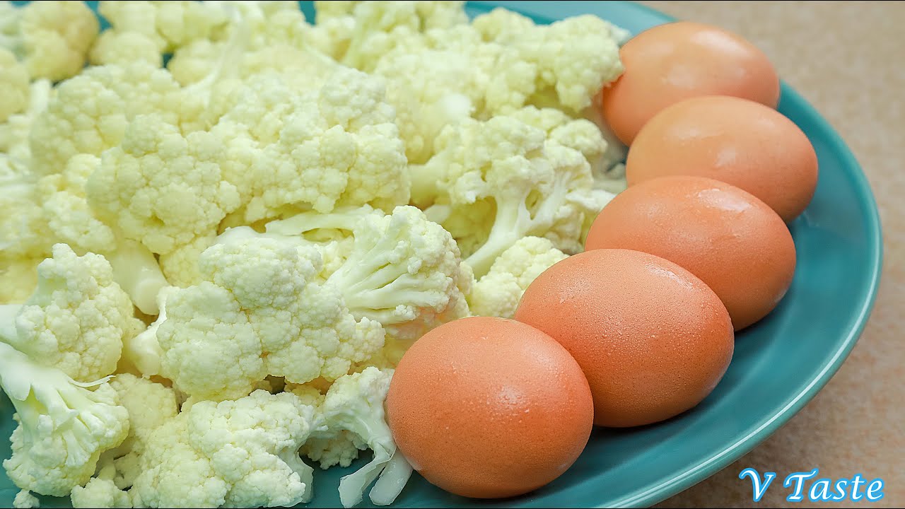 Only Three Ingredients Cauliflower, Eggs and Green Onion | V Taste