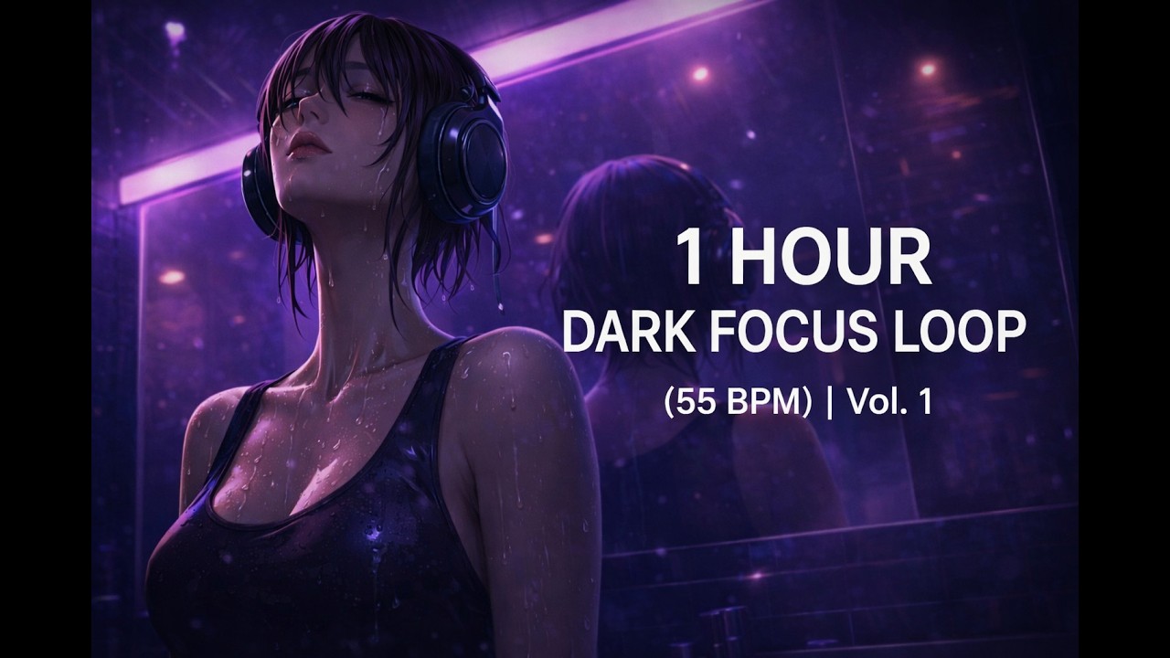1 Hour Dark Focus Loop 🌙 Cold Minimal Ambient (55 BPM) | Vol. 1