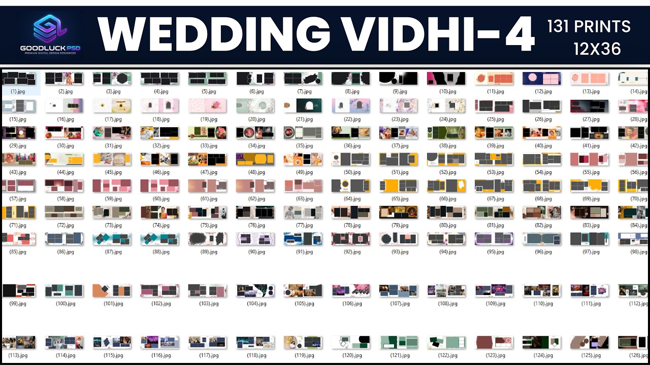 Wedding Vidhi 4 | 131 Premium Wedding Album PSD Templates 2026 | 12x36 PSD Collection