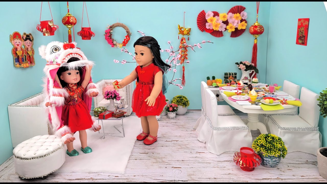 LUNAR NEW YEAR CELEBRATION SET UP FOR AMERICAN GIRL DOLL