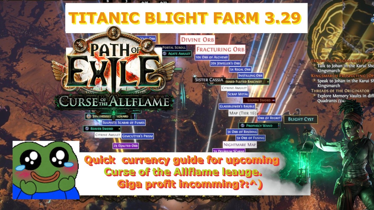 TITANIC BLIGHT FARM GUIDE ON T16 MAPS (DUNES) - 3.29 CURSE OF THE ALLFLAME!