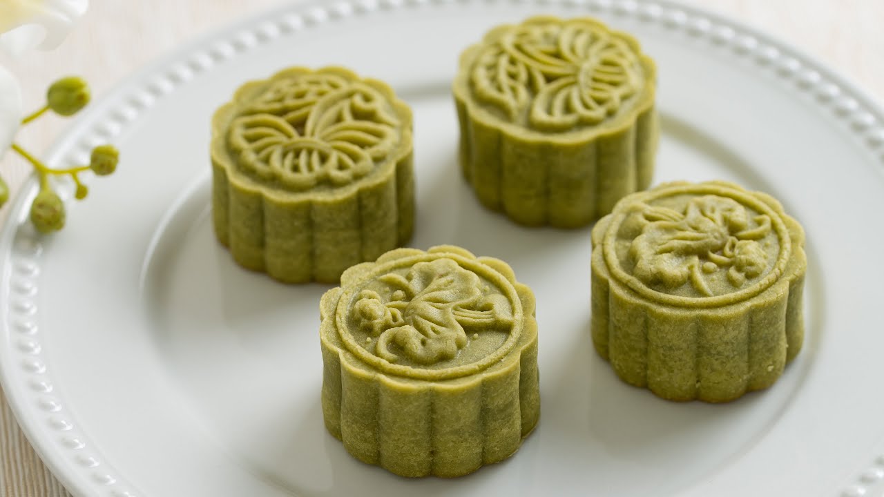 No Lye Water & Golden Syrup!! Baked Matcha Mooncakes 不需要碱水和转化糖浆!!  烤抹茶月饼
