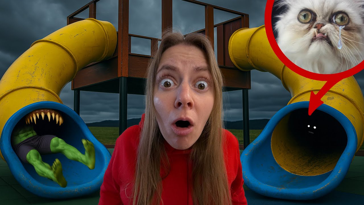 OIIAOIIA CAT need HELP! SLIDE MONSTER Took the Kitten! 😱