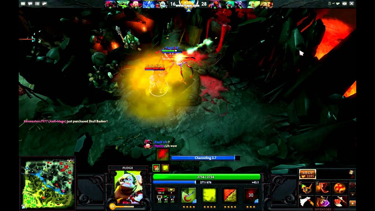 Dota 2 Funny pudge hook + chen Holy Persuasion :)