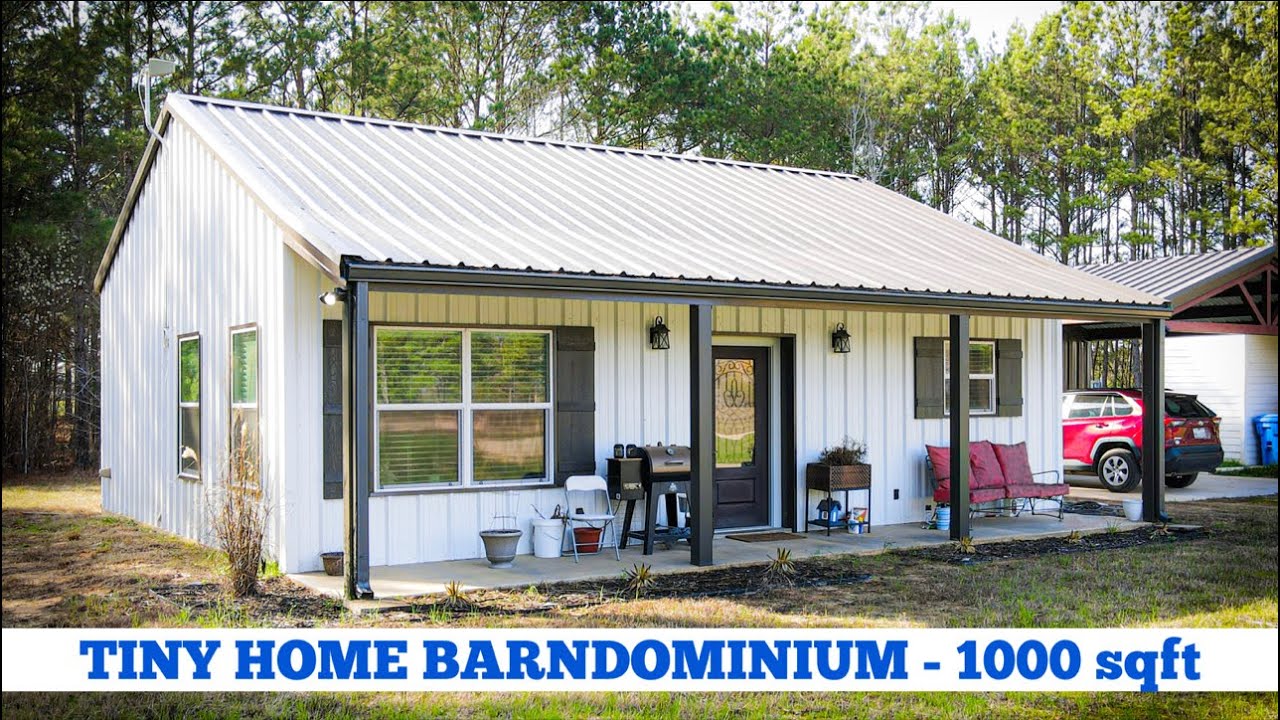 Экскурсия по крошечному дому Barndominium — 1000 кв. футов