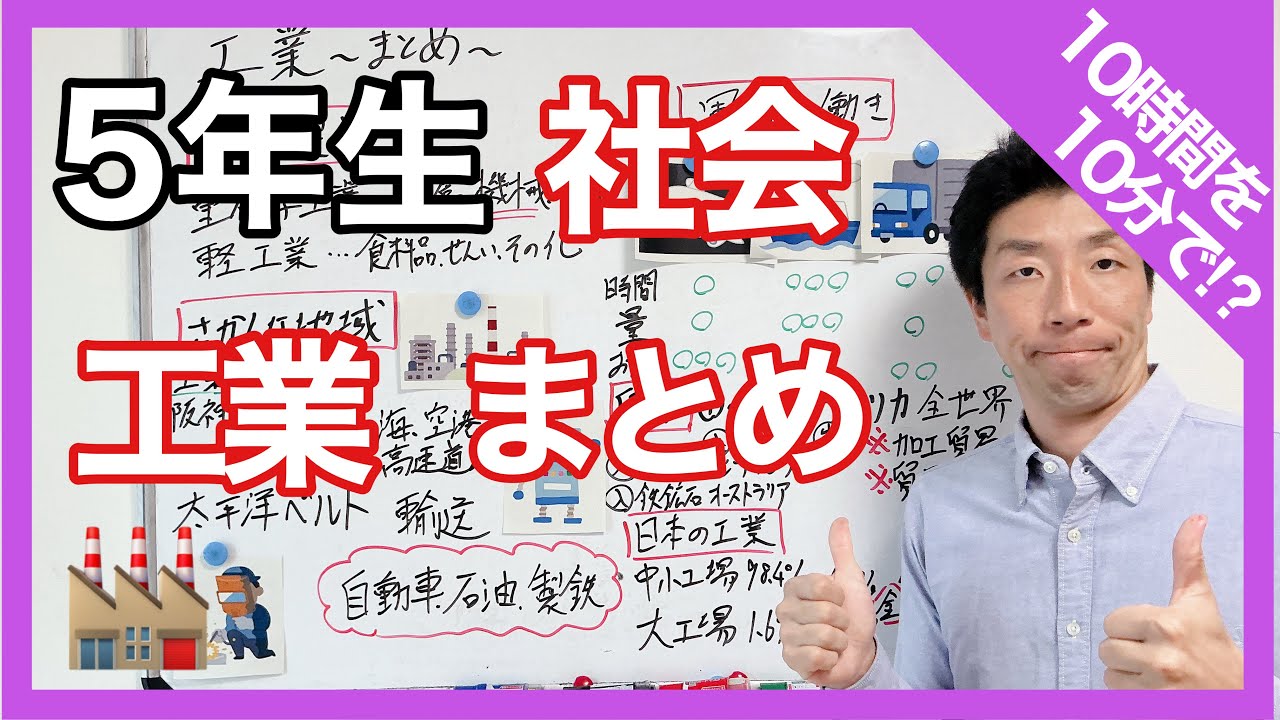 社会　工業～まとめ～　１０時間を１０分で！？　５年生