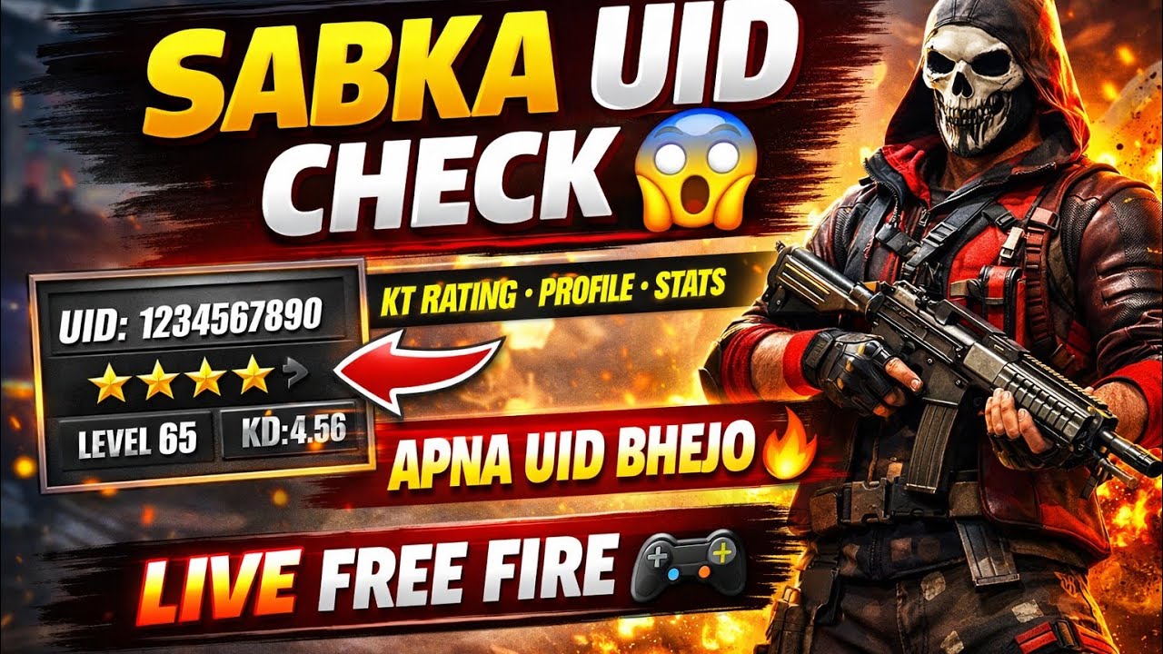 #FreeFire #FreeFireLive #UIDCheck #GamingLive #FreeFireIndia #LiveStream