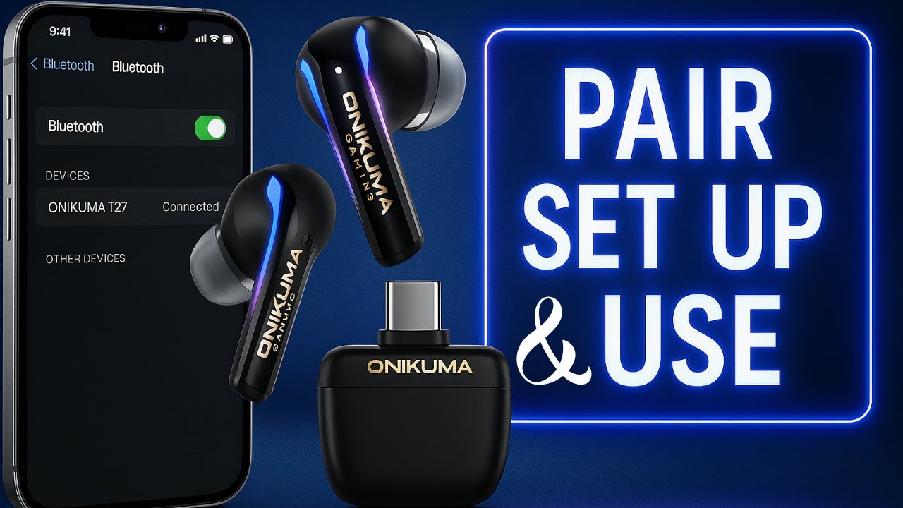 How To Pair Set Up And Use Onikuma T27 Earbuds