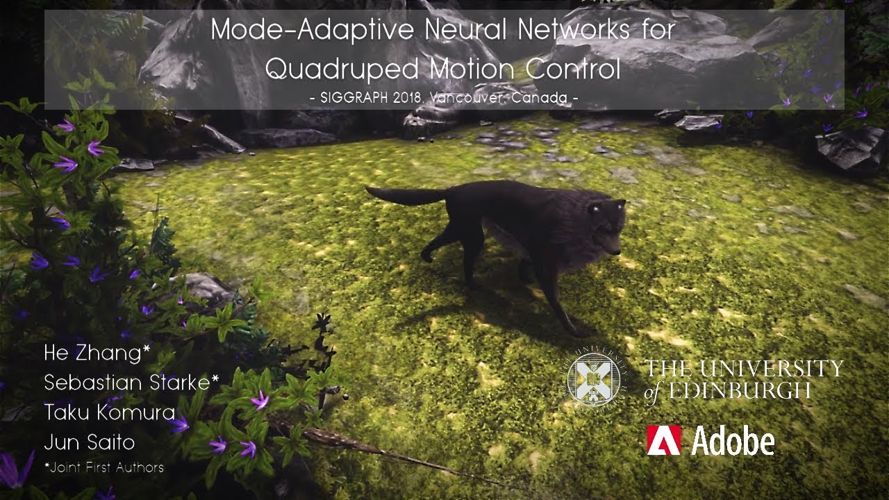 [SIGGRAPH 2018] Mode-Adaptive Neural Networks for Quadruped Motion Control