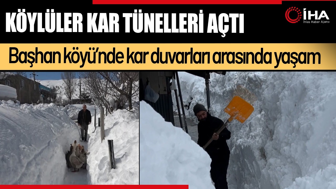 Kar 2 Metreyi Aştı:  Köylüler Evlerine Açtıkları Tünellerle Ulaşıyor