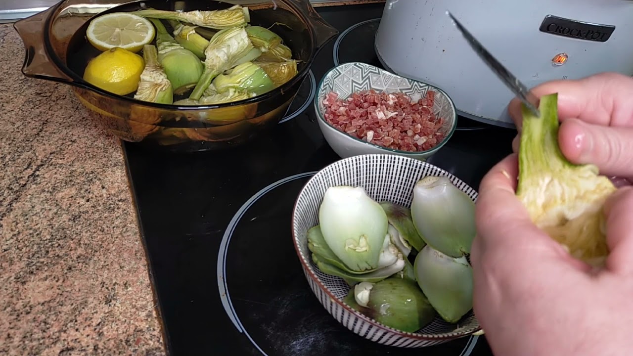 Alcachofas con jamón en cocción lenta#crockpot#slowcooker#verduras#artichokes#ollalenta#recetasana