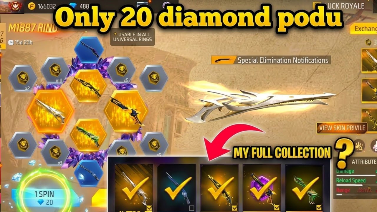 M1887 RING EVENT 20 DIAMOND SPIN TRICK 🔥 | FREE FIRE NEW EVENT TODAY | M1887 RING SPIN TAMIL