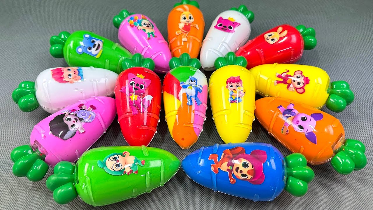 Finding Pinkfong, Jeni and Bebefinn in Shiny Colorful Slime ASMR