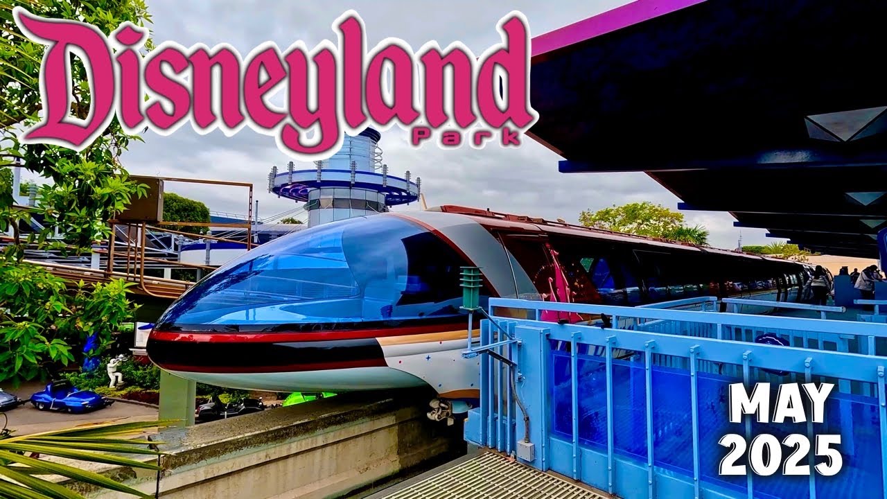 Disneyland's Monorail Ride Around the Park, 70th Celebration Happy