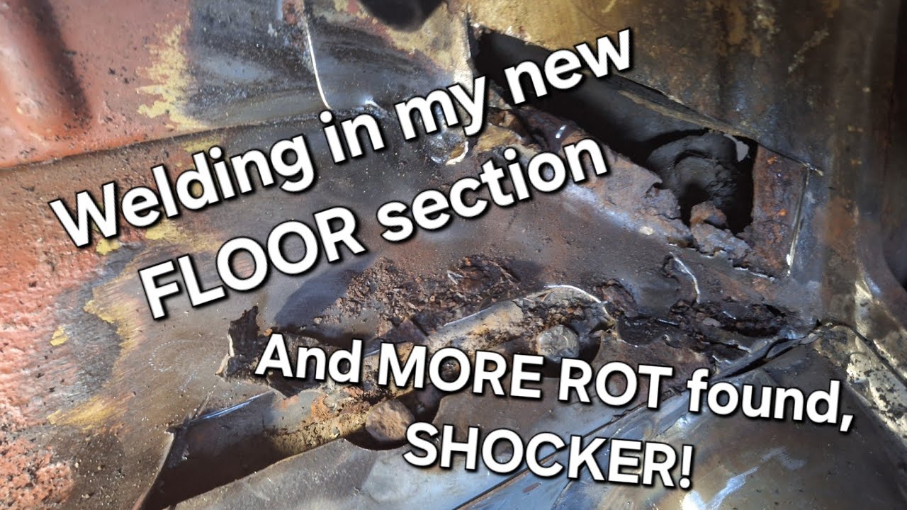 Austin 1100 sill/rocker repair part 4, Welding new floor section in & More rot uncovered!