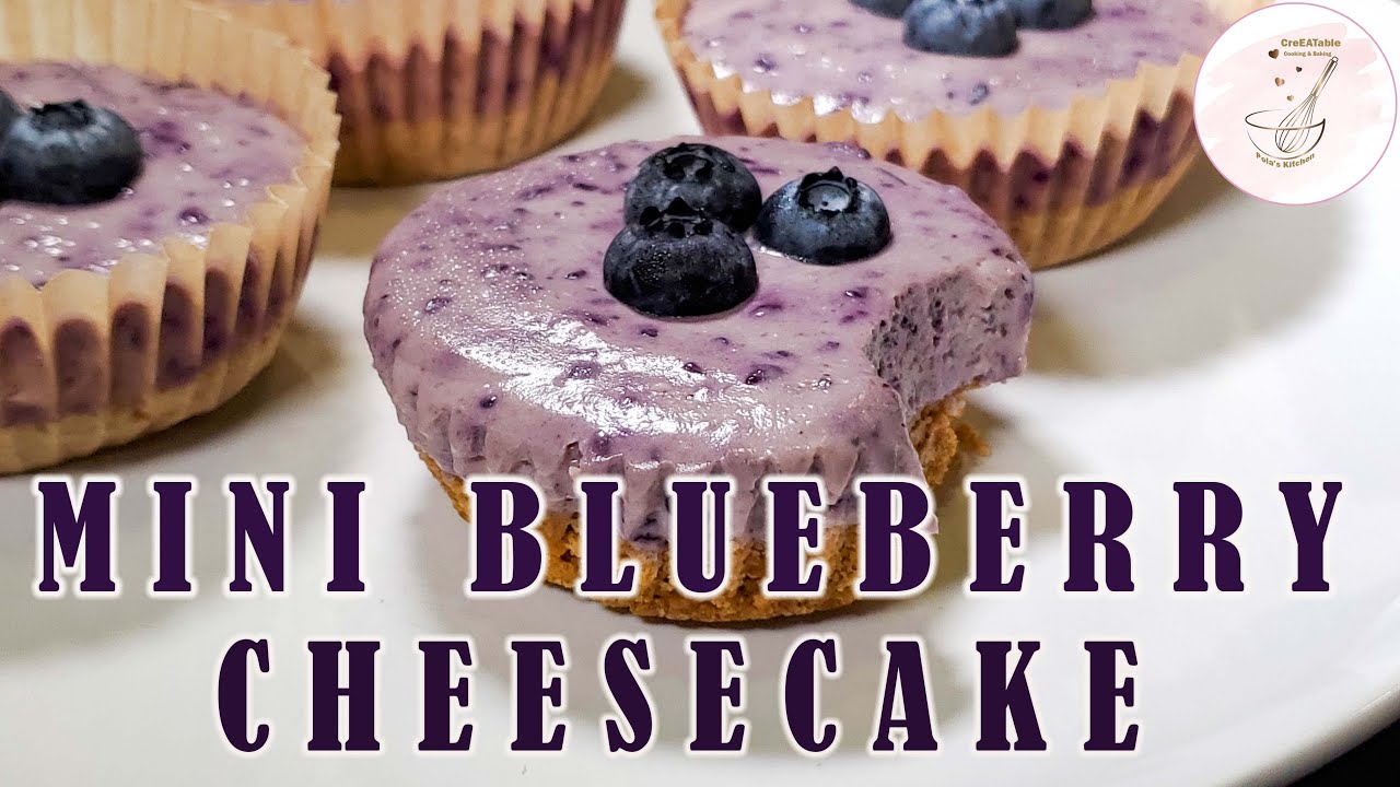 Mini Blueberry Cheesecakes | No Bake, No Flour | Serniczki Jagodowe CreEATable Pola's Kitchen