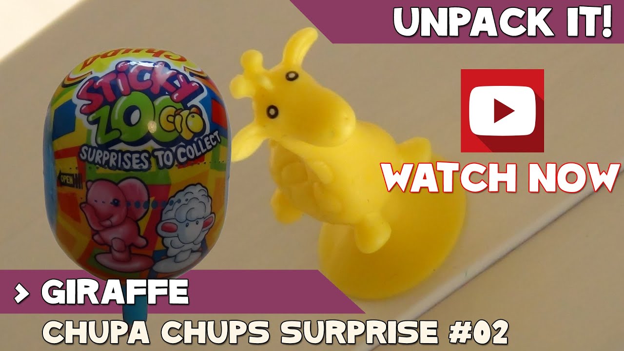 Chupa Chups STICKY ZOO Surprise Lollipop GIRAFFE unboxing. Unpack it!