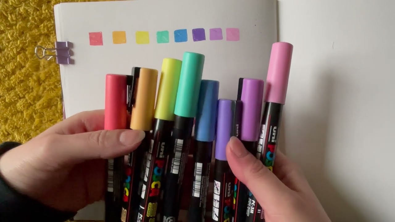 ASMR Doodling with Pretty Pastel Posca Pens