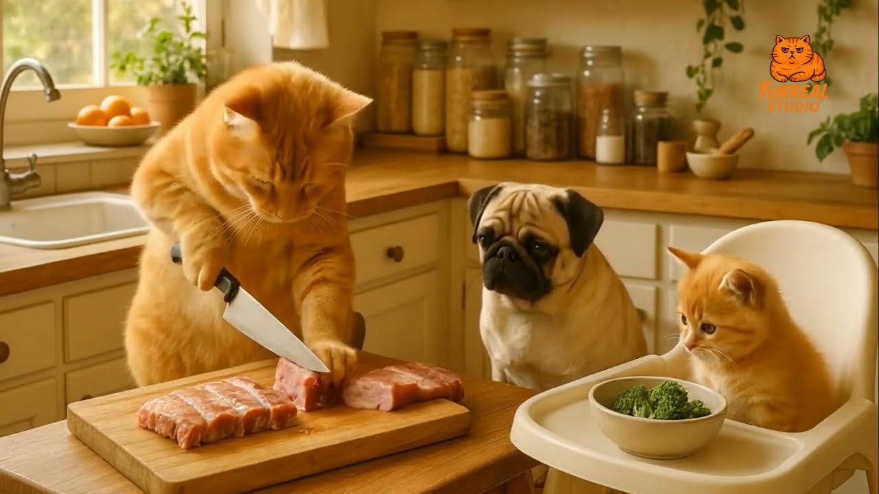 Mama Cat Finds Injured Poor Pug Crying in Pain — Brings Him Home and Cooks Spicy Meat Curry 🐱🐶🍛