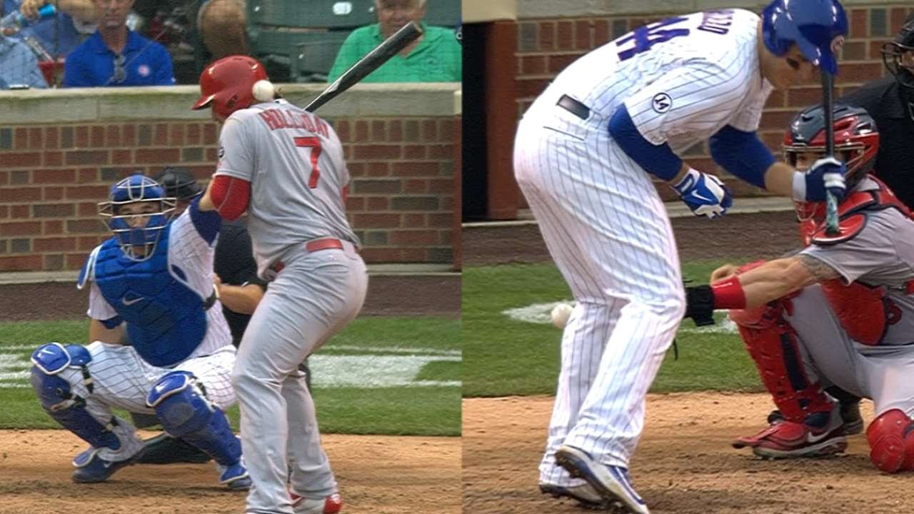 STL@CHC: Cubs, Cardinals trade hit batters