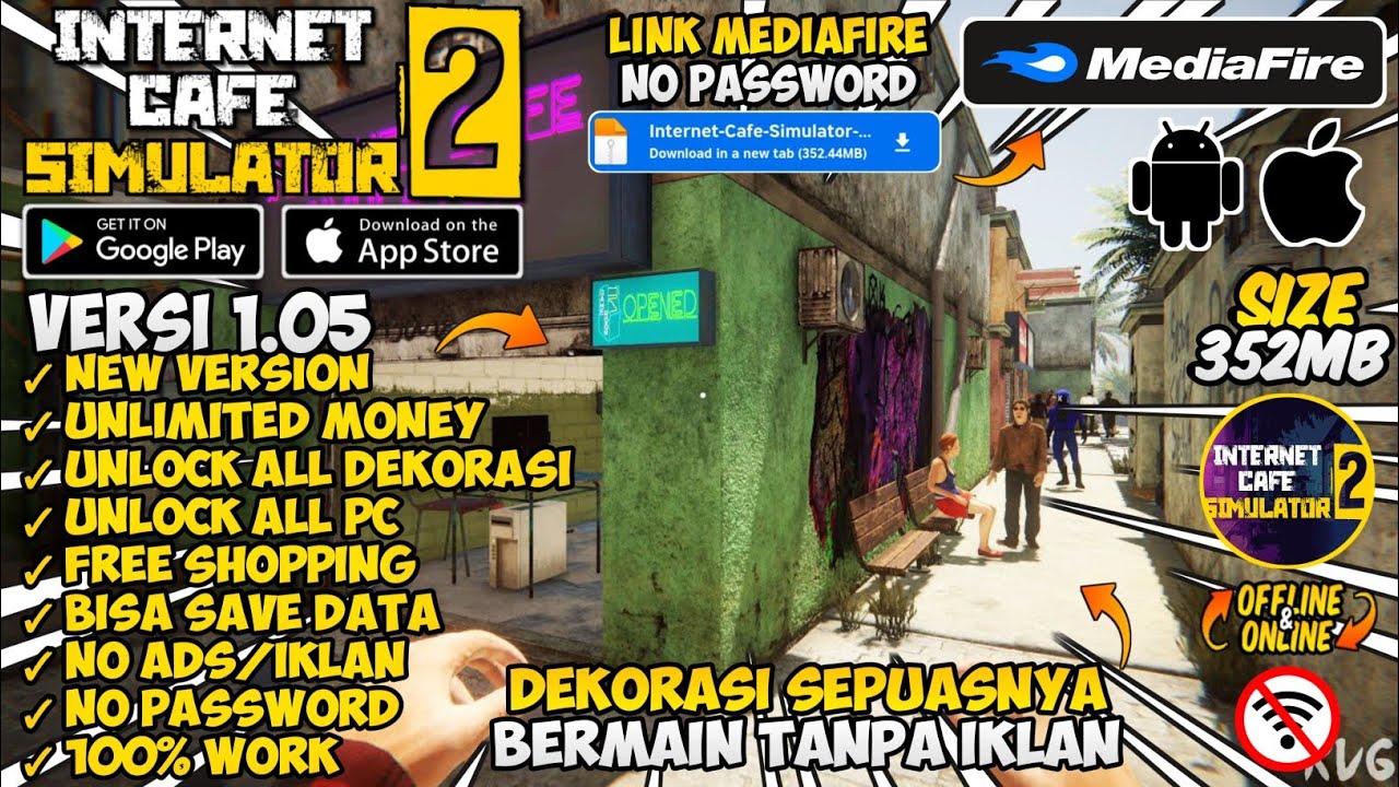 Internet Cafe Simulator 2 Mod Apk V1.05 || Новинка 2025 года - Неограниченные деньги и без реклам...