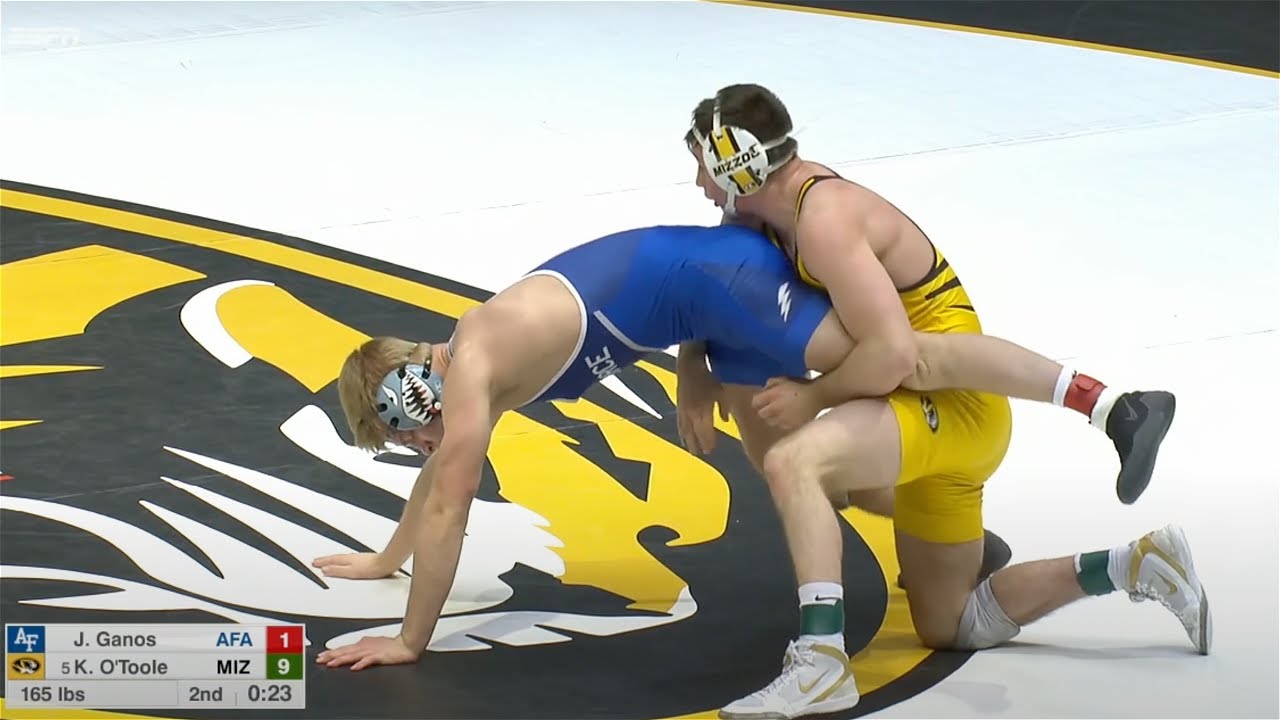 165lbs Keegan O'Toole (Missouri) maj decJack Ganos (Air Force)