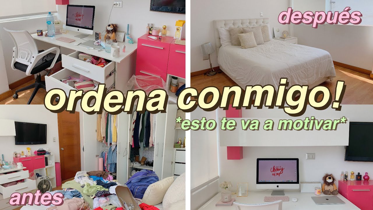 CÓMO LIMPIO Y ORDENO TODO MI CUARTO!! *organiza conmigo* + tips de organización!