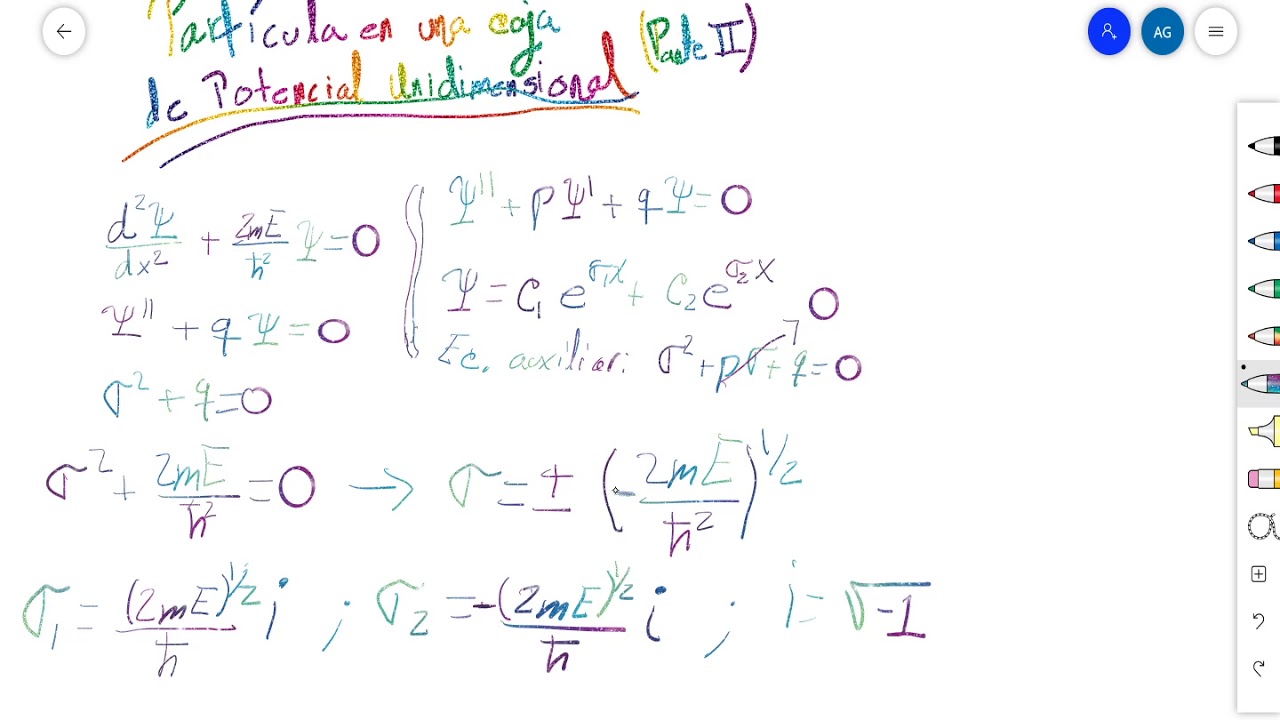 Partícula en una caja unidimensional -Parte 2-  (Química Cuántica)