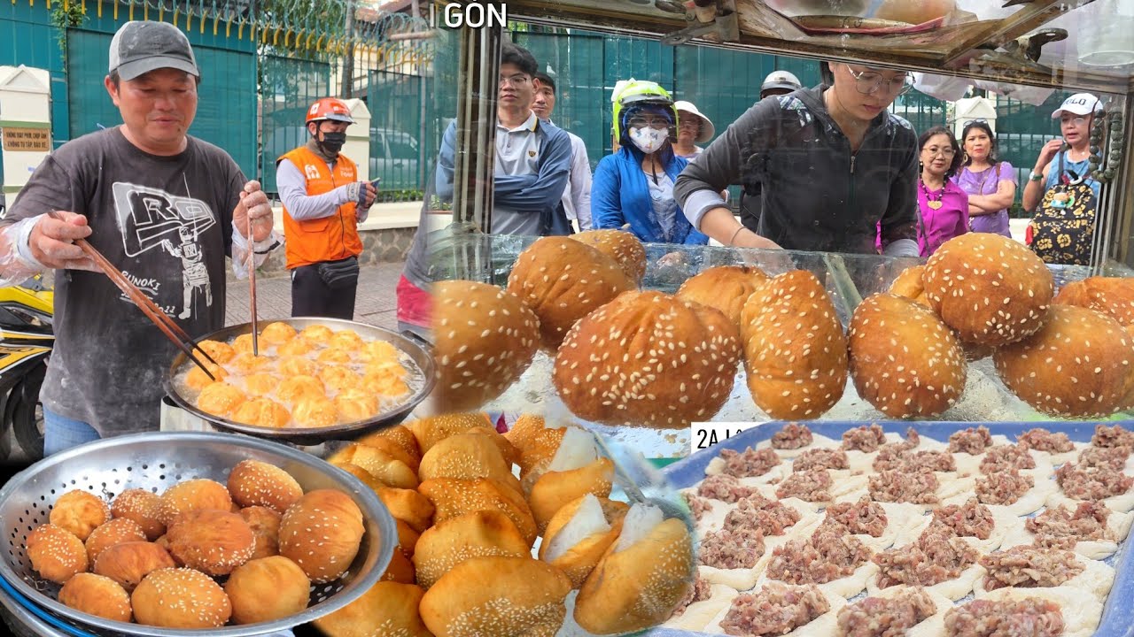 Quá độc đáo xe BÁNH TIÊU, BÁNH BAO CHIÊN người Hoa đông kín khách giữa trung tâm SÀI GÒN