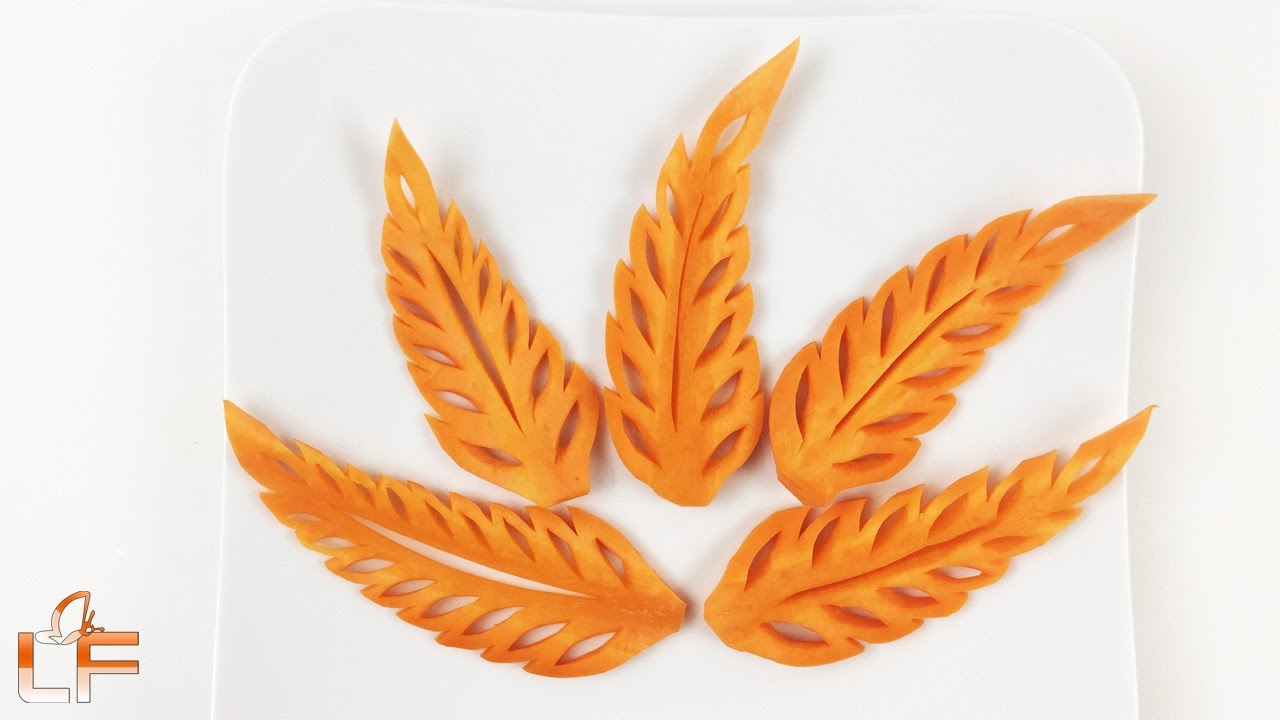 Простой Карвинг и дизайн Морковь Leaf - Искусство фруктов и нарезка овощей