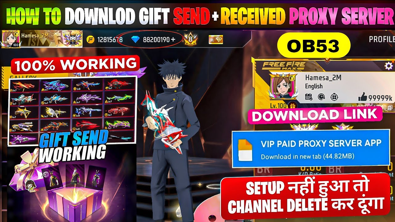 Free Fire OB53 Vip Proxy Server Download ( 100% Working )🥳💥Download New Vip Proxy Server in 1 Minute