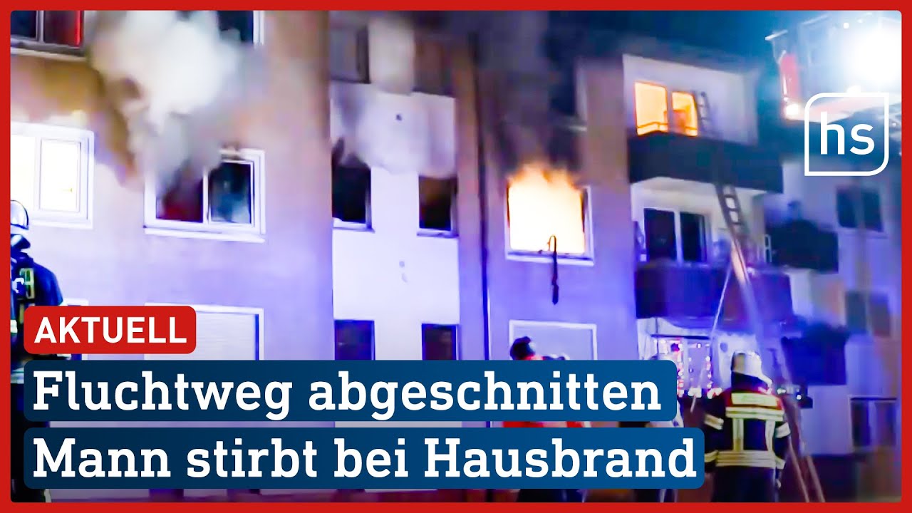 Brand in Wiesbaden: 21 Bewohner über Leiter gerettet, ein Mann stirbt  | hessenschau