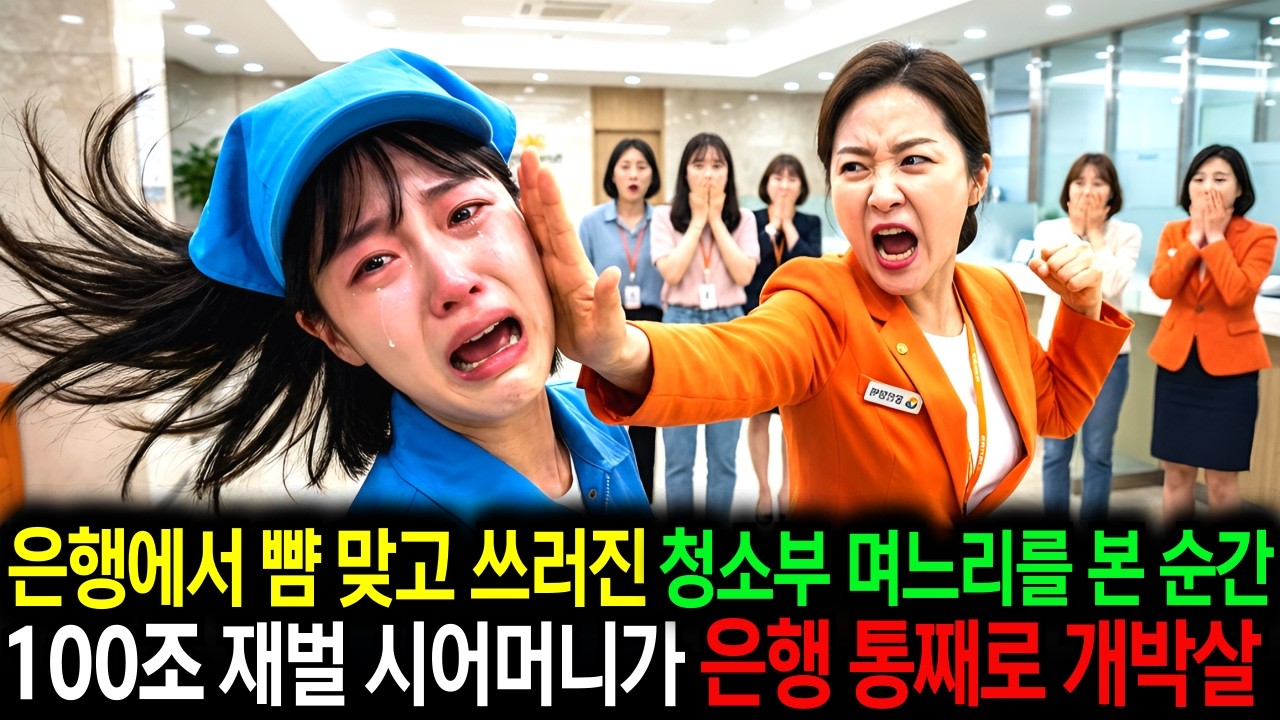 은행에서 청소부 며느리가 뺨 맞고 바닥을 기는걸 보고 100조 재벌 회장 시어머니가 은행 통째로 개박살냈습니다ㅣ노후사연ㅣ인생사연ㅣ사연라디오ㅣ오디오북