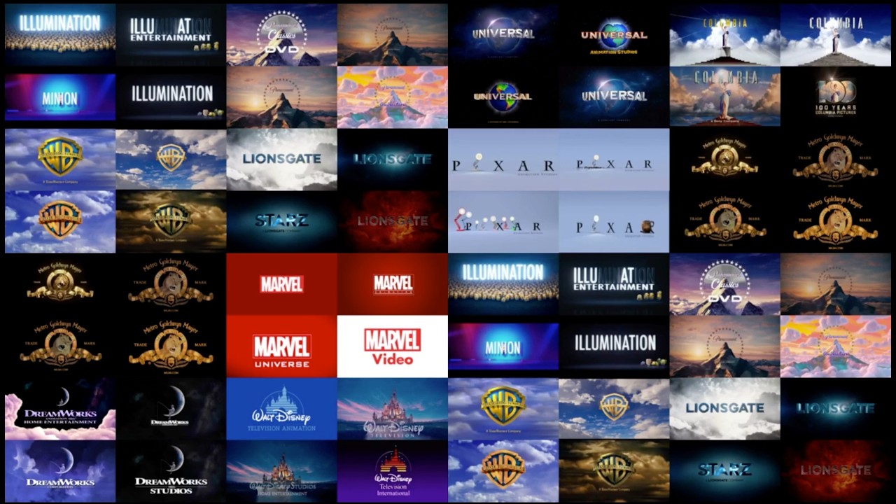 Battle of the Logos - TOP MOVIE STUDIO INTROS in Four Versions! (Combined Ending)
