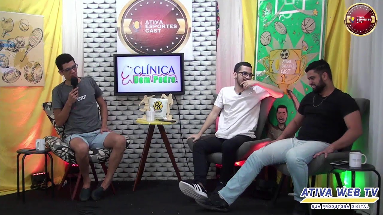 Ativa Esportes Cast recebendo as atletas de Jiu-jitsu S&atilde;o Caetanense, Renato, Humberto e Izabella.