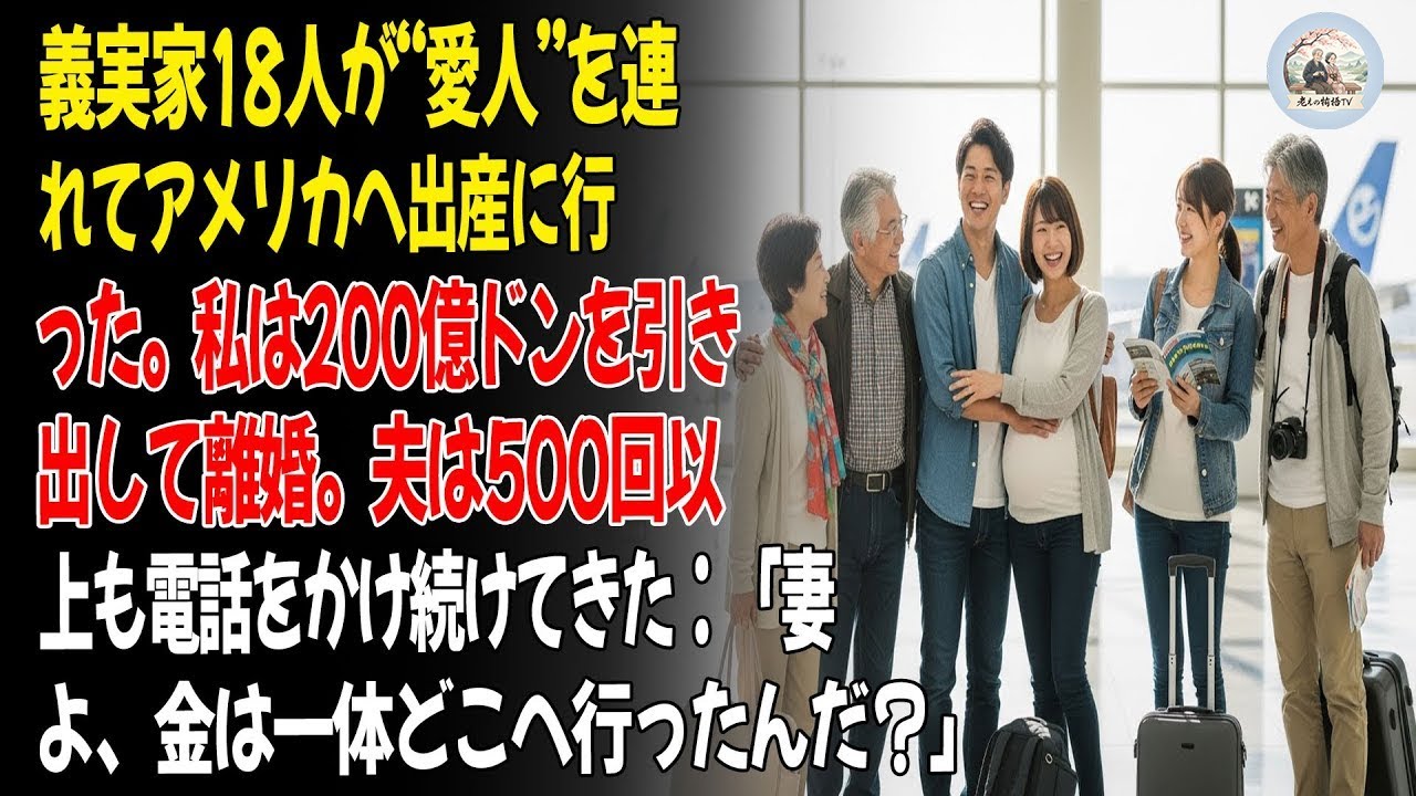 「❤️義実家は愛人と結託し、一家総出で“二号妻”をアメリカへ出産させに行った。私は200億を引き出して離婚。夫から500回の電話――『金はどこへ消えた？』」😮