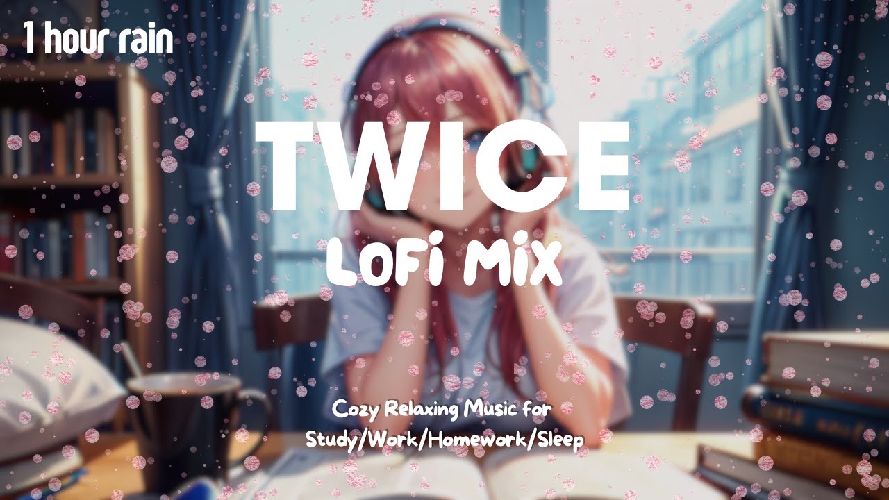 [Kpop Lofi Playlist] ☔️1 Hour Rainy Day TWICE Lofi Mix ☕️Aesthetic Music for Relax🍃/Study 📚/Sleep 💤
