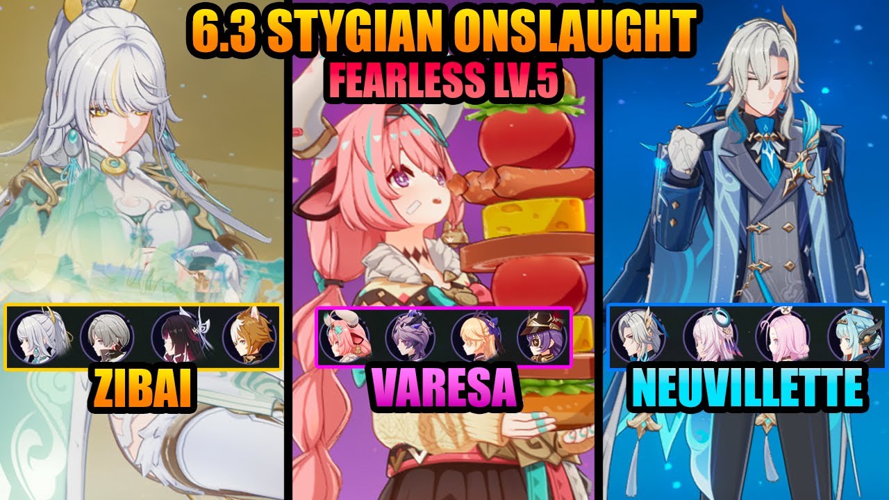 C0 ZIBAI / CO VARESA / C1 NEUVILLETTE | FEARLESS STYGIAN ONSLAUGHT 6.3 | Genshin Impact