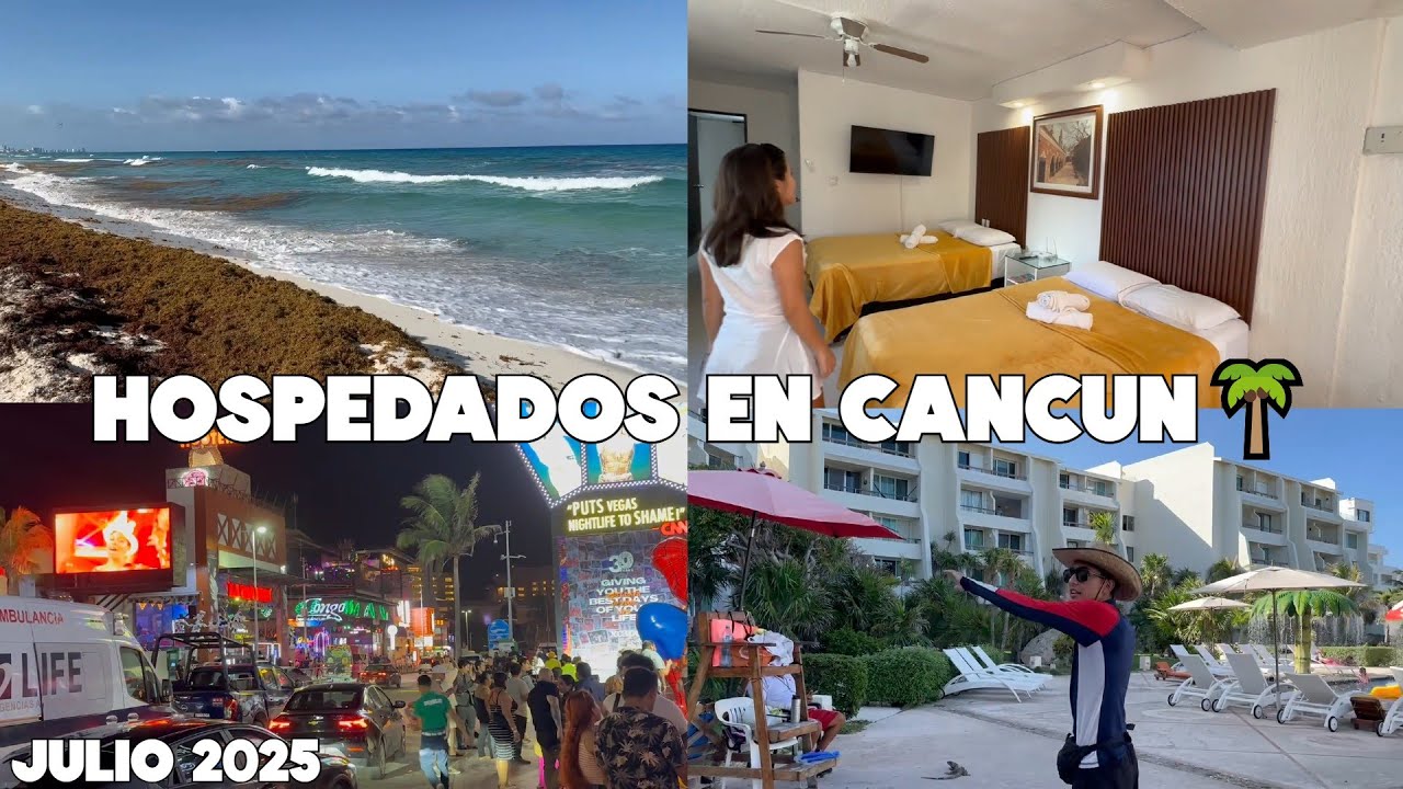 CANCUN Vamos a las Playas, Comida Barata, Hospedaje Frente Al Mar❤️Sargazo Y Vida Nocturna 3 Julio