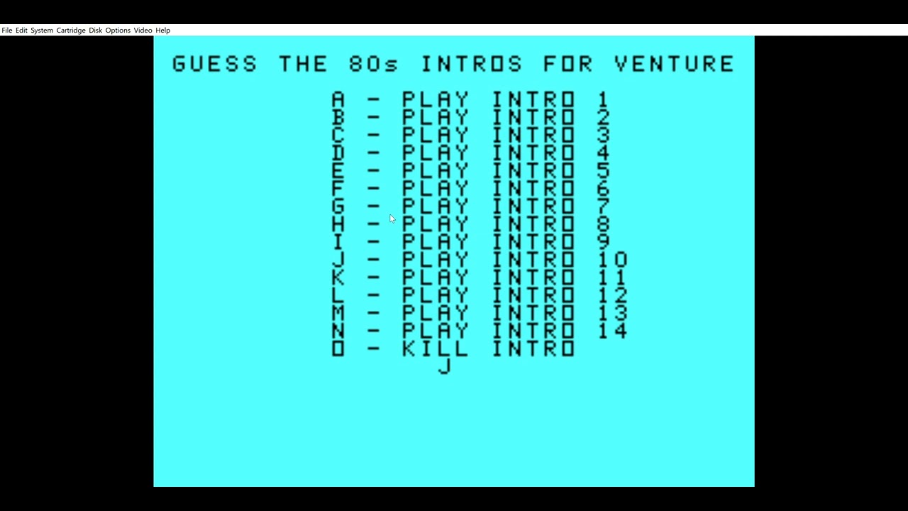 TI99/4A: VENTURE Video Game Project VIDEO #9 MUSIC SELECTION