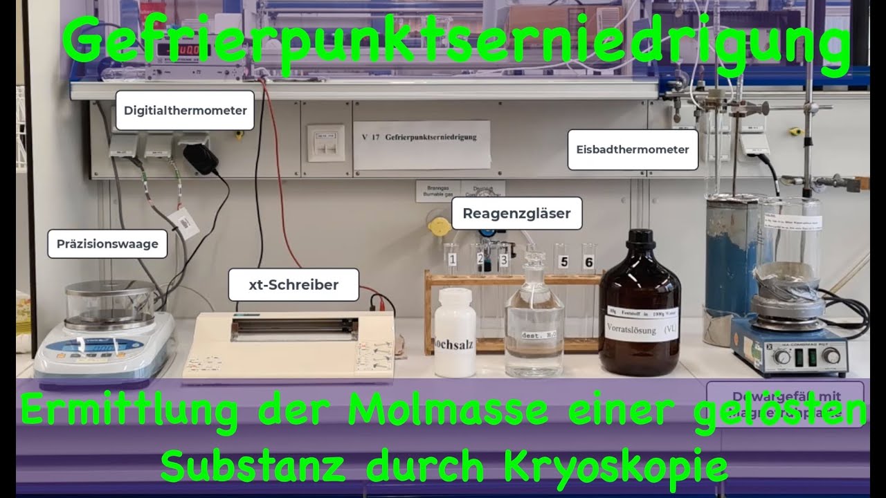 Gefrierpunktserniedrigung - Praktikumsversuch zur Ermittlung der Molmasse eines gelösten Stoffes