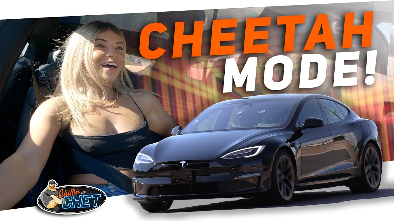 Дядя Чет отправляется в путешествие с друзьями на своем Tesla Model S Cheetah Mode!!