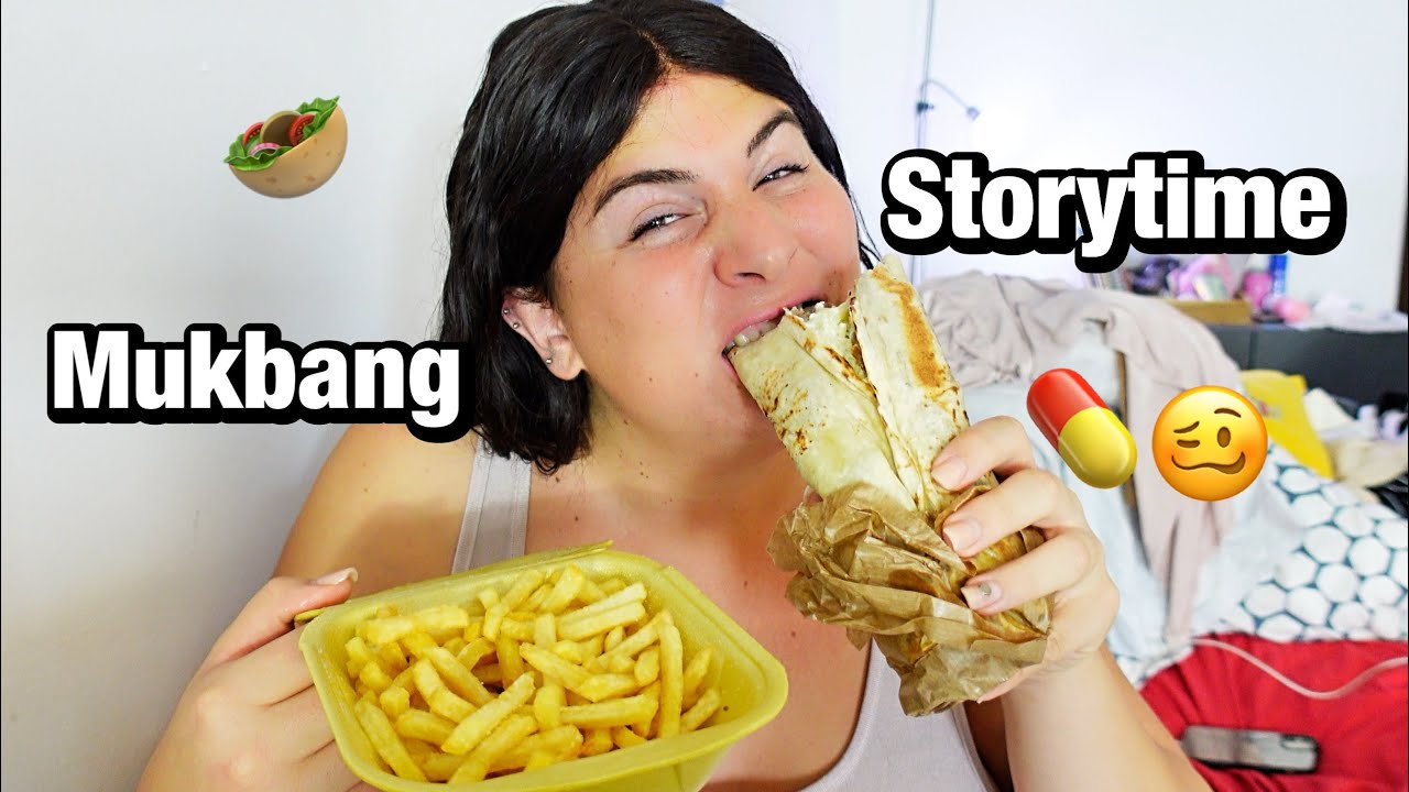 Mukbang de Kebab & STORYTIME: me dr0garon de fiesta! 🤢