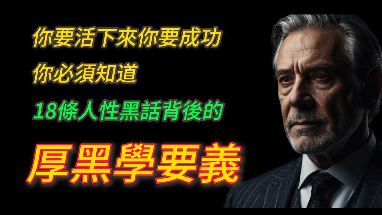 職場厚黑學要義：背熟這18条人性黑话，没人可以玩弄你！#智慧 #人生感悟 #思考 #情感 #正能量 #励志 #認知
