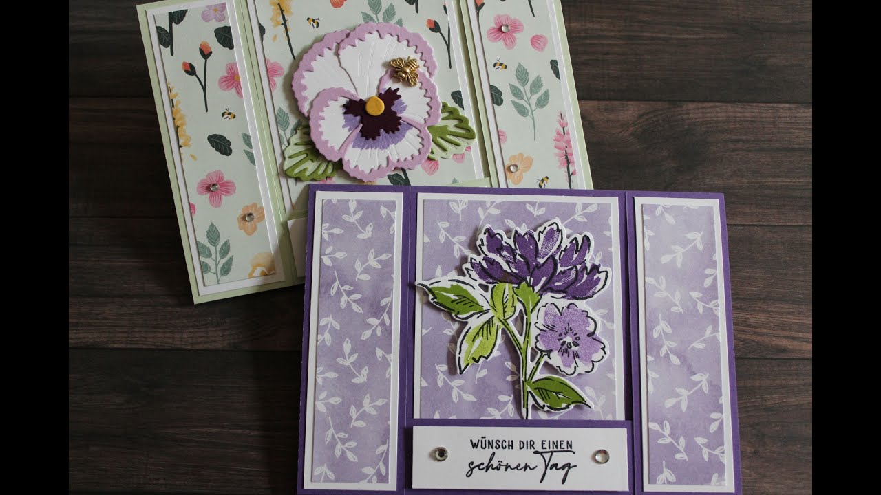 Besondere Kartenform mit der Produktreihe von Hand gemalt von Stampin Up!!