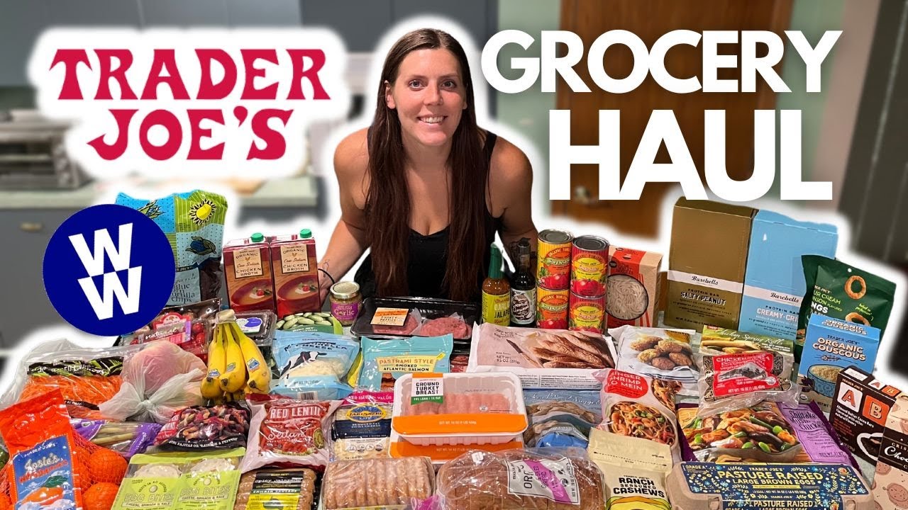 HUGE HEALTHY TRADER JOE'S GROCERY HAUL | WeightWatchers Points & Calories/Macros/Nutrition Info