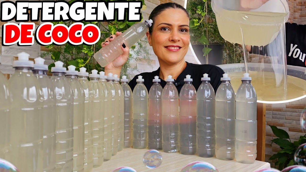COMO FA&Ccedil;O MEU DETERGENTE CASEIRO DE COCO USANDO EDTA - PERFEITO MIL VEZES MAIS POTENTE E BONITO😱