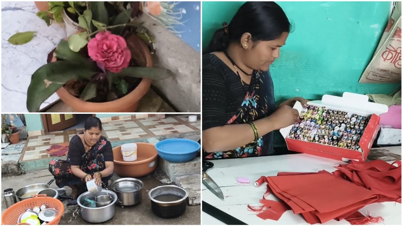🌺 घर के कामों के साथ 🌺ब्लाउज  teaching🌺 इतने सारे काम करके भी हम खुश रहती है 🤗