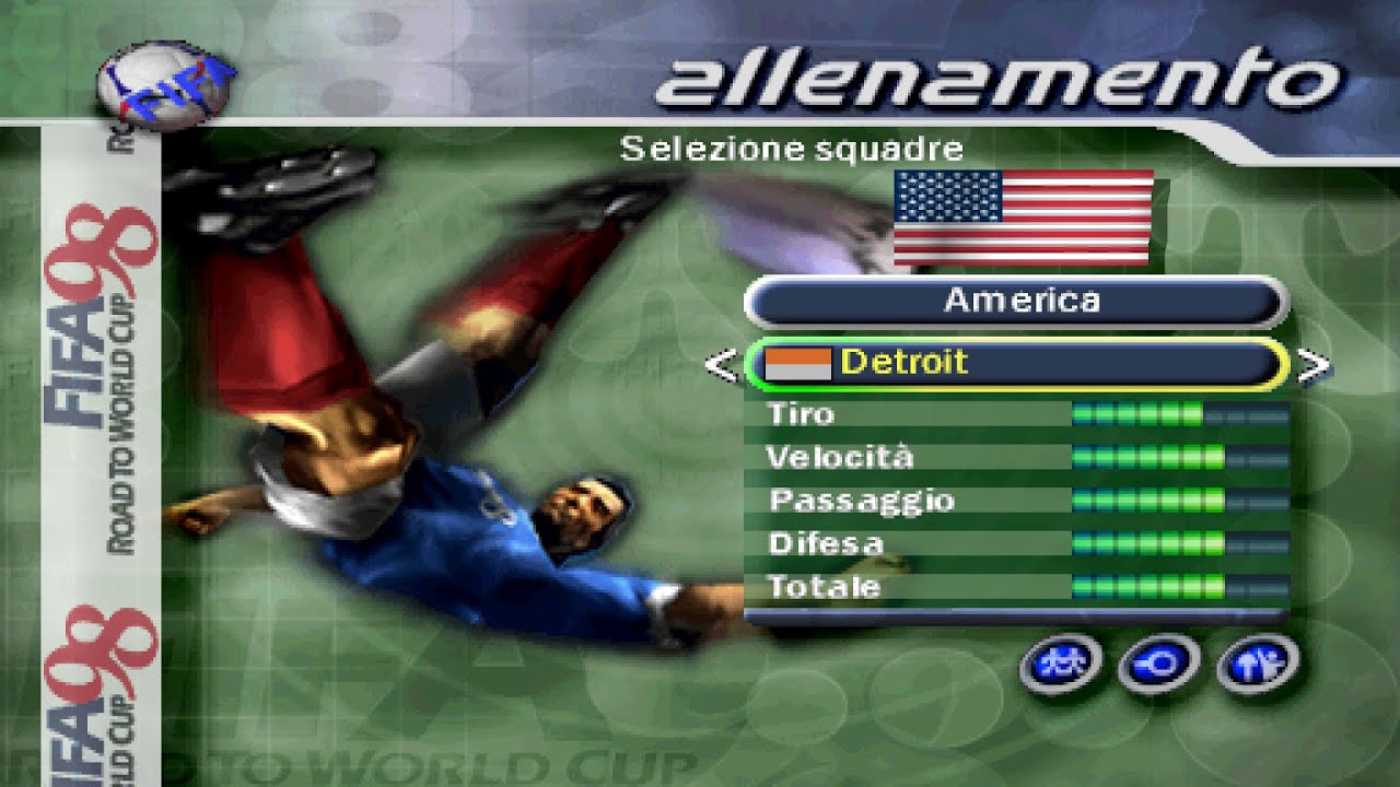 statistiche dei giocatori dei detroit su fifa 98